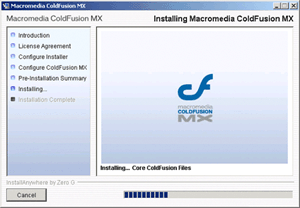 ColdFusion MX installation screen 11 a