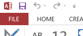 Screenshot of the MS Access File tab